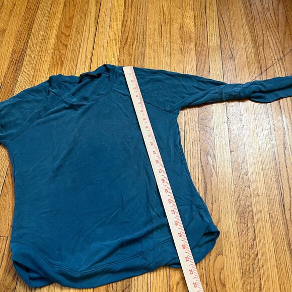 Athleta Shirt Womens XS High Serenity Criss Cross Sweatshirt Teal Blue Green - Picture 8 of 8
